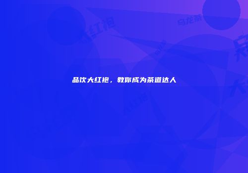 品饮大红袍，教你成为茶道达人