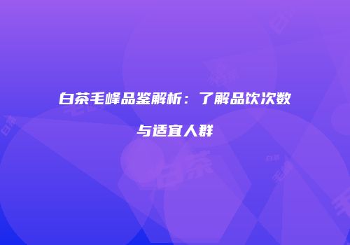 白茶毛峰品鉴解析：了解品饮次数与适宜人群