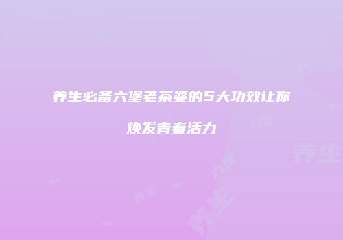 养生必备六堡老茶婆的5大功效让你焕发青春活力