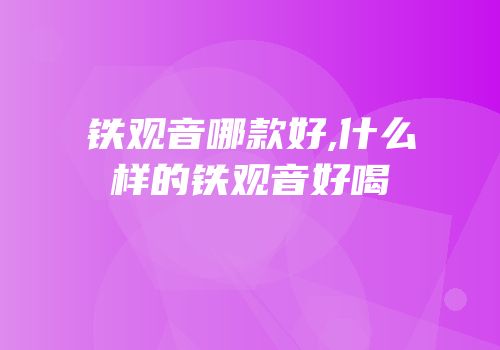 铁观音哪款好,什么样的铁观音好喝