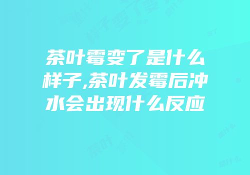 茶叶霉变了是什么样子,茶叶发霉后冲水会出现什么反应