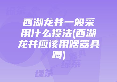 西湖龙井一般采用什么投法(西湖龙井应该用啥器具喝)