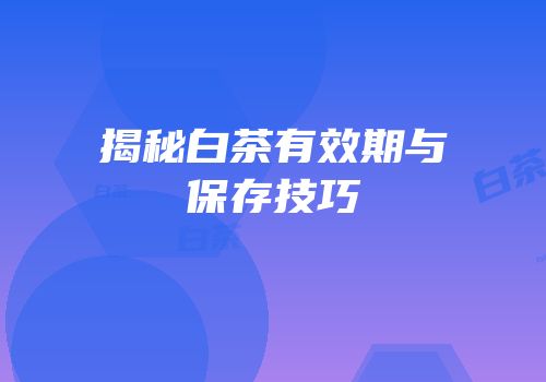 揭秘白茶有效期与保存技巧