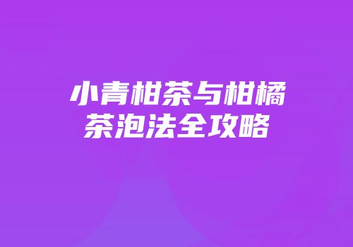 小青柑茶与柑橘茶泡法全攻略
