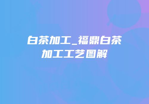 白茶加工_福鼎白茶加工工艺图解