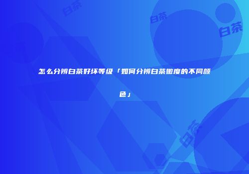 怎么分辨白茶好坏等级「如何分辨白茶嫩度的不同颜色」