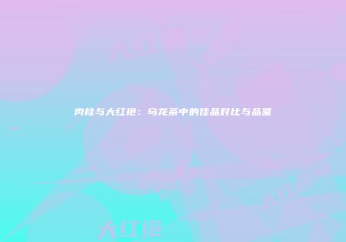 肉桂与大红袍：乌龙茶中的佳品对比与品鉴