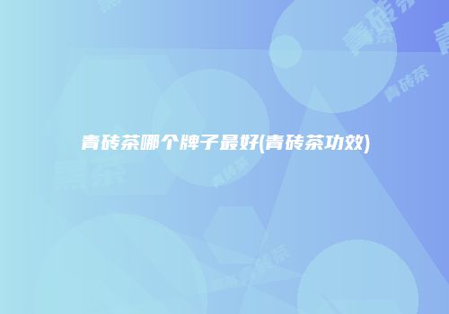 青砖茶哪个牌子最好(青砖茶功效)