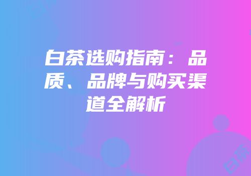白茶选购指南：品质、品牌与购买渠道全解析
