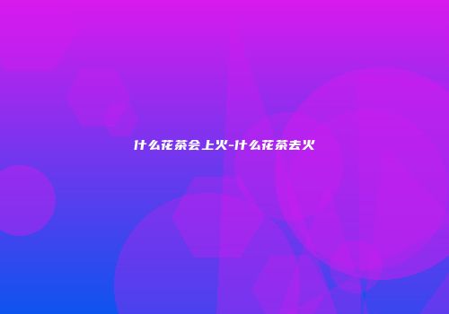 什么花茶会上火-什么花茶去火
