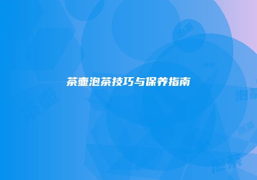 茶壶泡茶技巧与保养指南