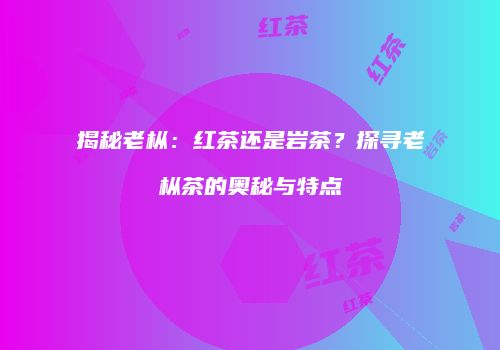 揭秘老枞：红茶还是岩茶？探寻老枞茶的奥秘与特点
