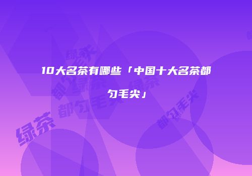10大名茶有哪些「中国十大名茶都匀毛尖」