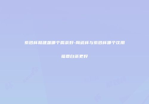 紫砂杯和建盏哪个喝茶好-陶瓷杯与紫砂杯哪个饮用福鼎白茶更好
