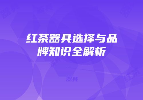 红茶器具选择与品牌知识全解析
