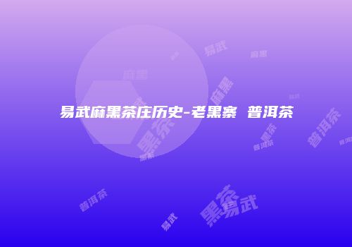易武麻黑茶庄历史-老黑寨 普洱茶