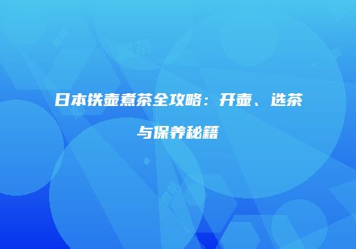 日本铁壶煮茶全攻略：开壶、选茶与保养秘籍