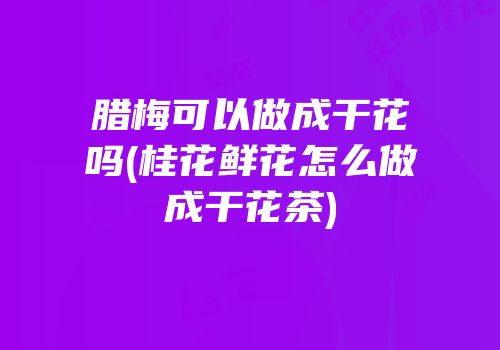 腊梅可以做成干花吗(桂花鲜花怎么做成干花茶)