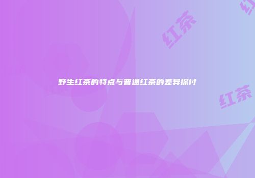 野生红茶的特点与普通红茶的差异探讨
