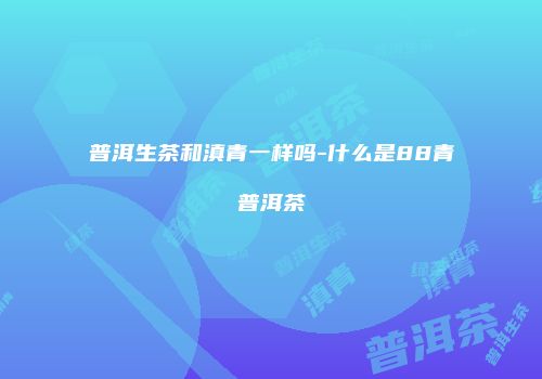 普洱生茶和滇青一样吗-什么是88青普洱茶