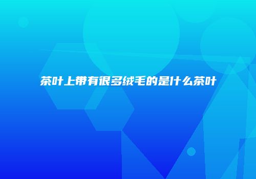茶叶上带有很多绒毛的是什么茶叶