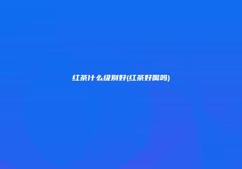 红茶什么级别好(红茶好喝吗)
