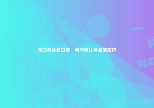 政白与福鼎白茶：异同对比与品鉴指南