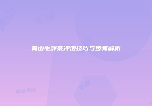 黄山毛峰茶冲泡技巧与步骤解析