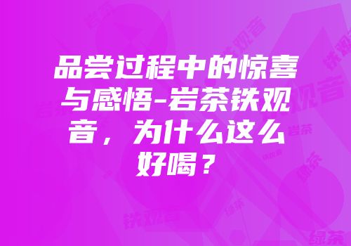 品尝过程中的惊喜与感悟-岩茶铁观音，为什么这么好喝？