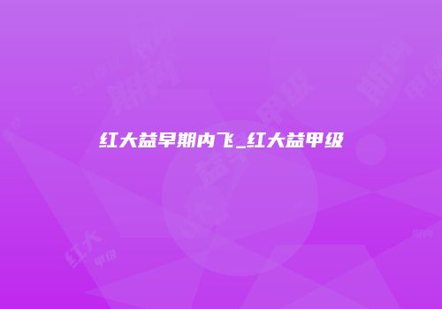 红大益早期内飞_红大益甲级