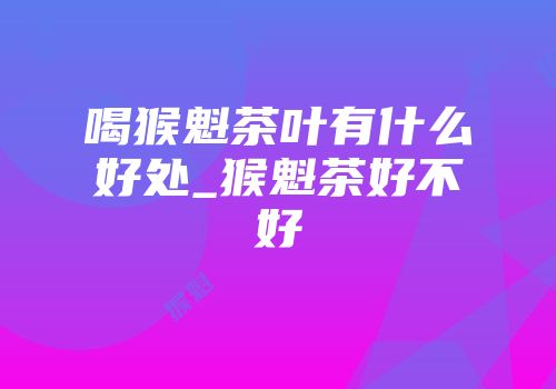 喝猴魁茶叶有什么好处_猴魁茶好不好