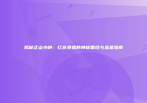 揭秘正山小种：红茶鼻祖的神秘面纱与品鉴指南