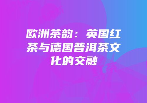 欧洲茶韵：英国红茶与德国普洱茶文化的交融