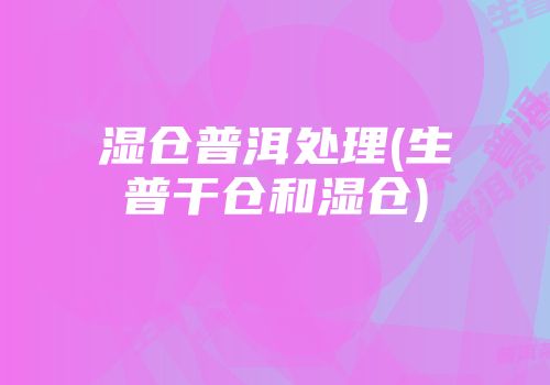 湿仓普洱处理(生普干仓和湿仓)