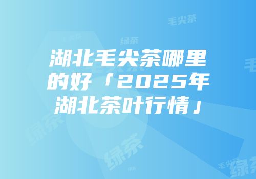 湖北毛尖茶哪里的好「2025年湖北茶叶行情」