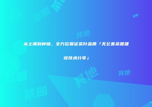 从土壤到种植，全方位保证茶叶品质「无公害茶园建设技术分享」