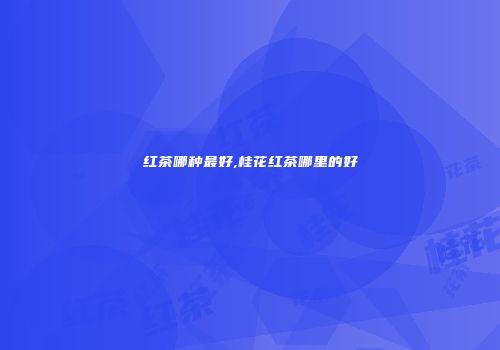 红茶哪种最好,桂花红茶哪里的好