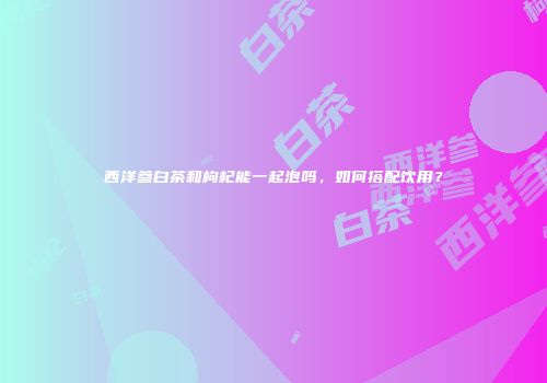 西洋参白茶和枸杞能一起泡吗，如何搭配饮用？