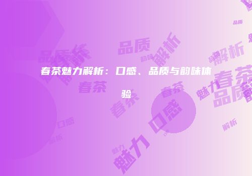 春茶魅力解析：口感、品质与韵味体验