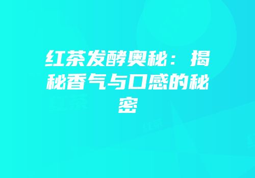 红茶发酵奥秘：揭秘香气与口感的秘密