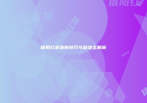 信阳红茶泡制技巧与益处全解析