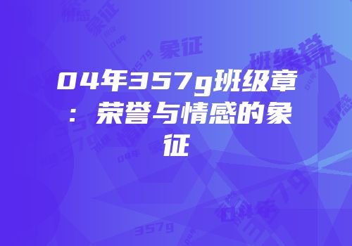 04年357g班级章：荣誉与情感的象征