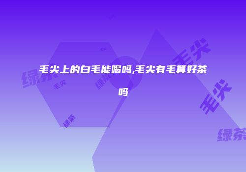毛尖上的白毛能喝吗,毛尖有毛算好茶吗