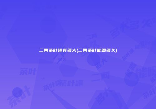 二两茶叶罐有多大(二两茶叶能喝多久)