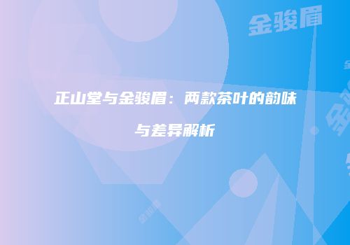正山堂与金骏眉：两款茶叶的韵味与差异解析