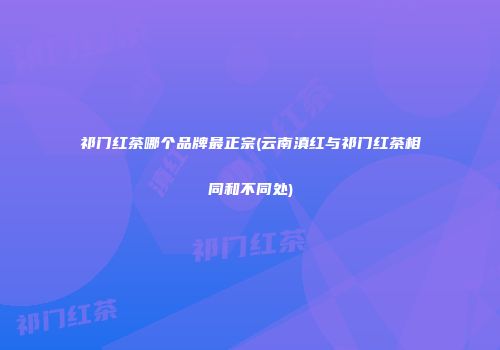 祁门红茶哪个品牌最正宗(云南滇红与祁门红茶相同和不同处)