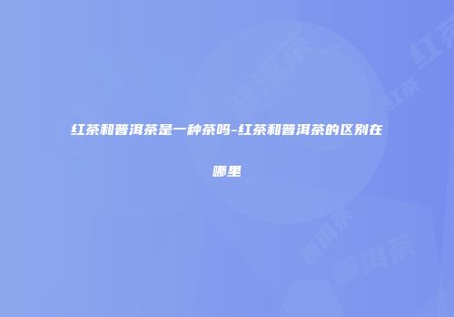 红茶和普洱茶是一种茶吗-红茶和普洱茶的区别在哪里