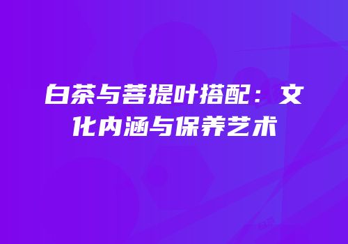 白茶与菩提叶搭配：文化内涵与保养艺术