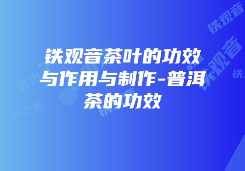 铁观音茶叶的功效与作用与制作-普洱茶的功效