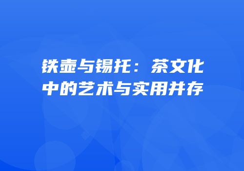 铁壶与锡托：茶文化中的艺术与实用并存